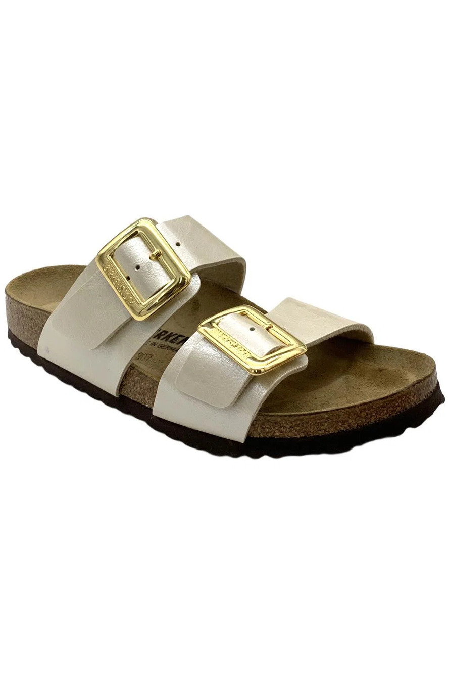 Birkenstock Women's Sydney Luxe Birko-Flor Sandal Pearl White - Narrow